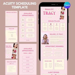 Acuity Scheduling Template Nail Tech Acuity Website AcuitySchedule AcuityseinBooking Canva Buchungsseite Vorgefertigte Banner Lash Hairstyle Braid