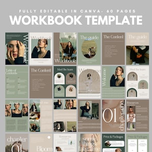 Ebook Template Canva Editable Lead Magnet Coaching Guide Book Course Creator Done for You Earth Green Checklist Workbook Worksheet