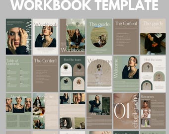 Ebook Template Canva Editable Lead Magnet Coaching Guide Book Course Creator Done for You Earth Green Checklist Workbook Worksheet