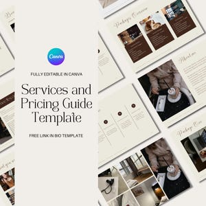Services and Pricing Guide Price List Canva Template Client Brochure Template Canva Template Small Business Social Media Manager Pricing