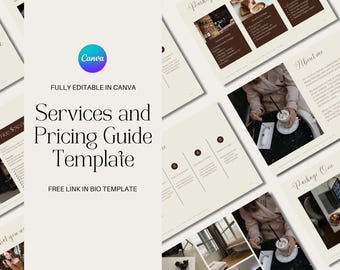 Social Media Manager Pricing Guide Canva Template Services and Pricing Guide Price List Canva Template Small Business Pricing List Guide