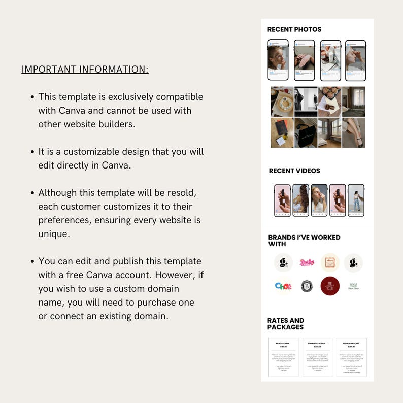 UGC Portfolio Template Canva UGC Beauty Website Template UGC Media Kit Content Creator Portfolio Template Canva Editable Media Kit image 9