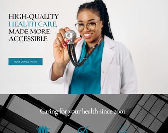 Medical Canva Website Templates, Doctor Medical Website Design, Canva Website Templates for Hospital, Healthcare Landing Page Design
