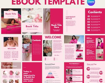Plantilla de ebook rosa Canva Guía de coaching Libro Plantilla de Canva Creador de cursos Lead Magnet Listo para usar Cuaderno de trabajo moderno rosa Descarga digital
