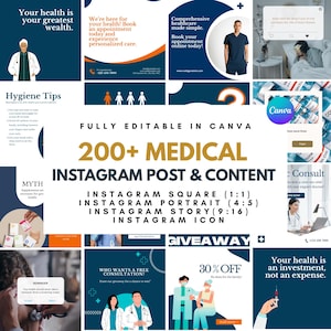 Medical Canva Templates, Healthcare Content, Hospital Medicine Marketing, Healthcare Templates, Health Clinic Brand, Doctor Medical Service