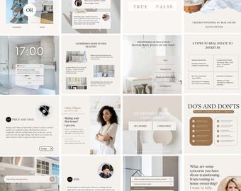 Real Estate Instagram Post Templates | Realtor Instagram Templates | Realtor Social Media Marketing Templates | Canva Template Realtor