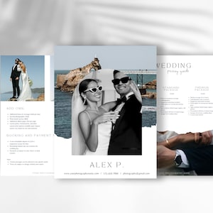 Wedding Photography Pricing Guide Template for Photographers, Canva Editable Wedding Photography Pricing Guide, Photography Price List