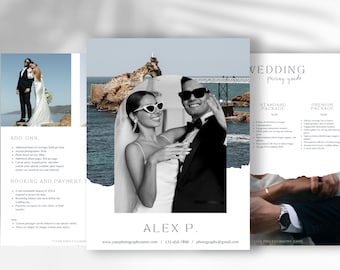 Wedding Photography Pricing Guide Template for Photographers, Canva Editable Wedding Photography Pricing Guide, Photography Price List