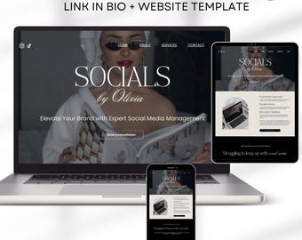 Canva Website Template Social Media Manager Editable Portfolio Aesthetic Coach Influencer UGC Landing Page Content Creator Done For You