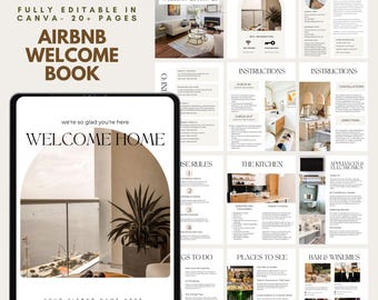 Editable Airbnb Welcome Book Template, Vacation Rental Guide (Canva) Airbnb Welcome Book Template Canva Guest Guide Vacation Rental House