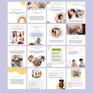 Informativa Canva Instagram-mallar för tidig utbildning (pedagog, terapeut, lärare, barns utveckling, barn, förskola, sociala medier) bild 2