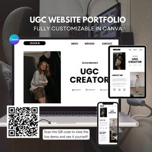UGC Portfolio Template Canva UGC Beauty Website Template UGC Media Kit Content Creator Portfolio Template Canva Editable Media Kit image 1
