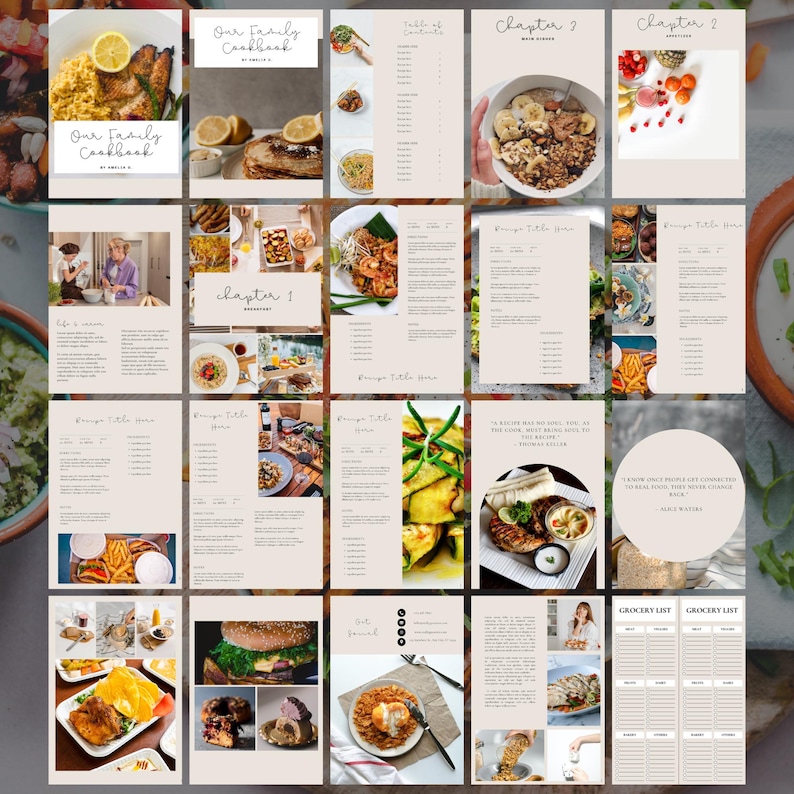 Cookbook Template Editable Recipe Book Template Printable Family ...