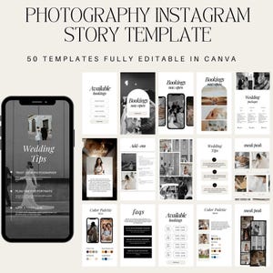 Photography Instagram Story Template Wedding Photography Instagram Templates Photographer Mini Session Wedding Social Media Canva Template