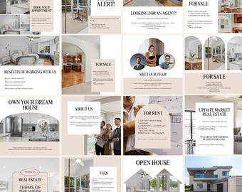 Real Estate Instagram Post Templates | Realtor Instagram Templates | Realtor Social Media Marketing Templates | Canva Template Realtor
