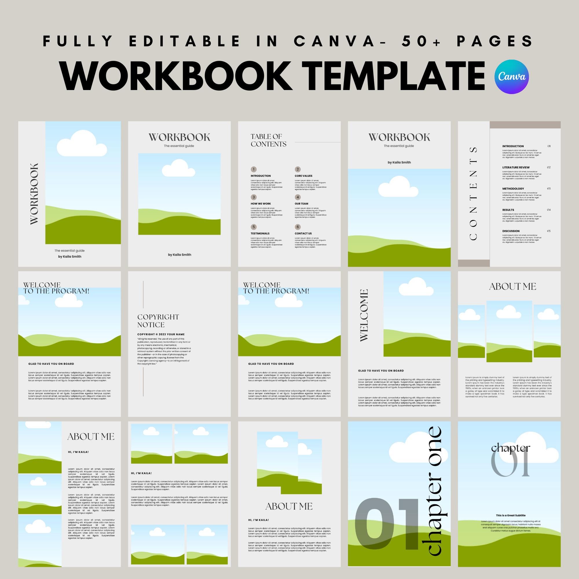 Ebook Template Canva Coaching Guide Book Canva Template Lead Magnet ...