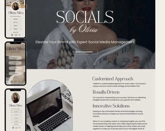 Canva Website Template Social Media Manager Editable Portfolio Aesthetic Coach Influencer UGC Landing Page Content Creator Done For You