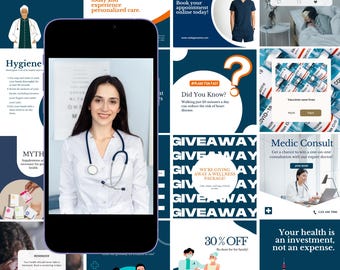 Medical Canva Templates, Healthcare Content, Hospital Medicine Marketing, Healthcare Templates, Health Clinic Brand, Doctor Medical Service