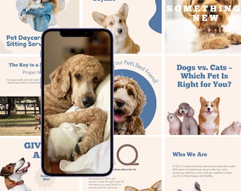 Pets Instagram Post Template Pet Instagram Story Template Pets Instagram Templates, Posts for Grooming Business & Pet Shops Pet Social Media