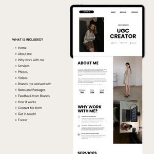 UGC Portfolio Template Canva UGC Beauty Website Template UGC Media Kit Content Creator Portfolio Template Canva Editable Media Kit image 3