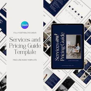 Services and Pricing Guide Price List Canva Template Client Brochure Template Canva Template Small Business Social Media Manager Pricing