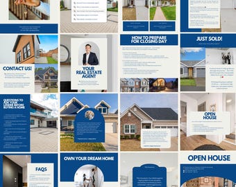 Real Estate Instagram Post Templates | Realtor Instagram Templates | Realtor Social Media Marketing Templates | Canva Template Realtor