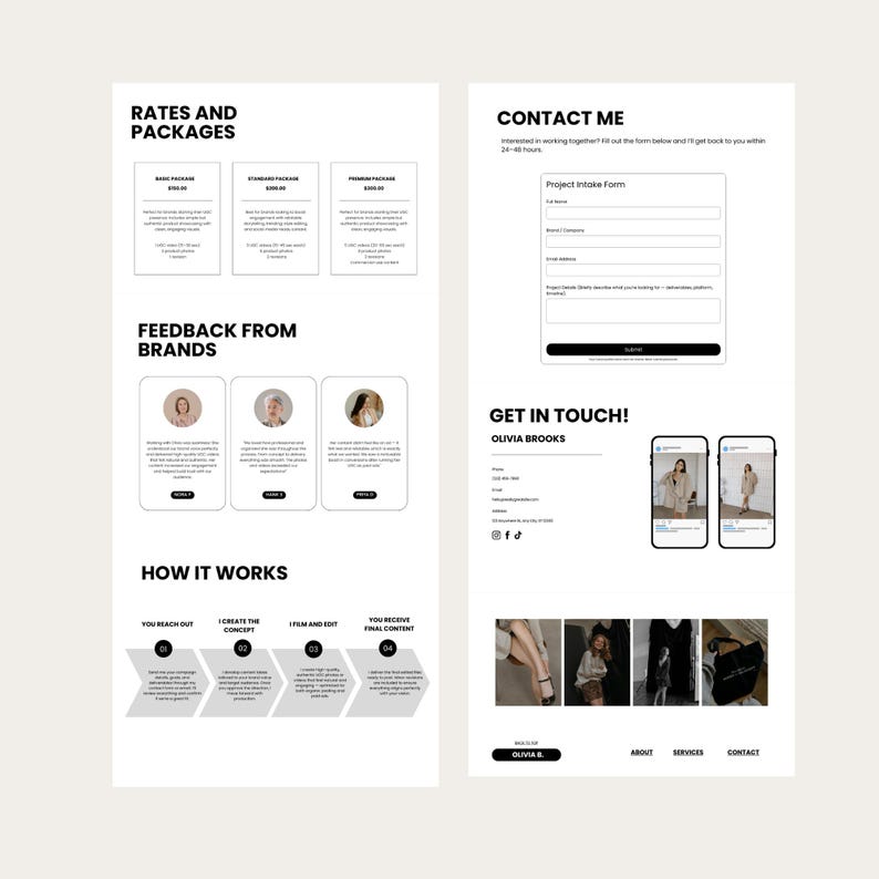 UGC Portfolio Template Canva UGC Beauty Website Template UGC Media Kit Content Creator Portfolio Template Canva Editable Media Kit image 7