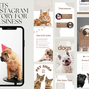 Pets Instagram Post Template Pet Instagram Story Template Pets Instagram Templates, Posts for Grooming Business & Pet Shops Pet Social Media