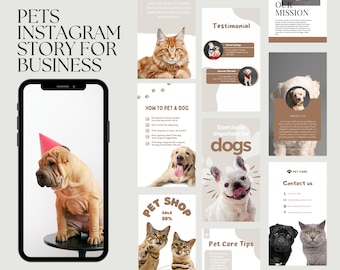 Pets Instagram Template Pet Instagram Story Template Pets Instagram Templates, Posts for Grooming Business & Pet Shops Pet Social Media
