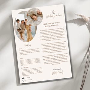 Plantilla de carta de oferta para el hogar / Carta de oferta para el comprador de Canva / Carta para el hogar familiar / Carta sobre Nos encanta tu hogar / Plantilla de Canva