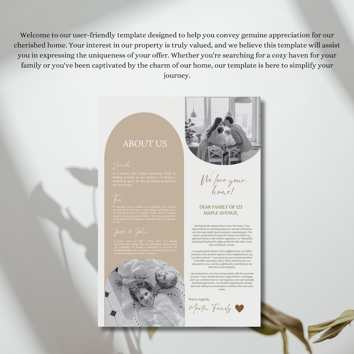 Home Offer Letter Template Canva Buyer Offer Letter Family Home Letter