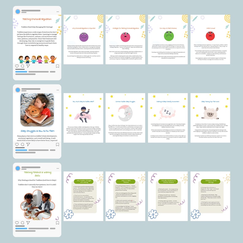 Informativa Canva Instagram-mallar för tidig utbildning (pedagog, terapeut, lärare, barns utveckling, barn, förskola, sociala medier) bild 4