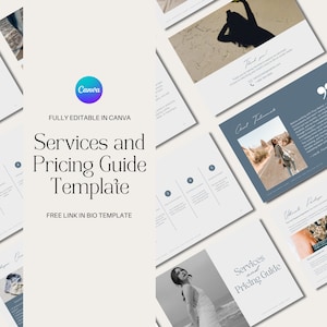 Services and Pricing Guide Price List Canva Template Client Brochure Template Canva Template Small Business Social Media Manager Pricing