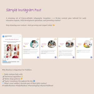 Informativa Canva Instagram-mallar för tidig utbildning (pedagog, terapeut, lärare, barns utveckling, barn, förskola, sociala medier) bild 5