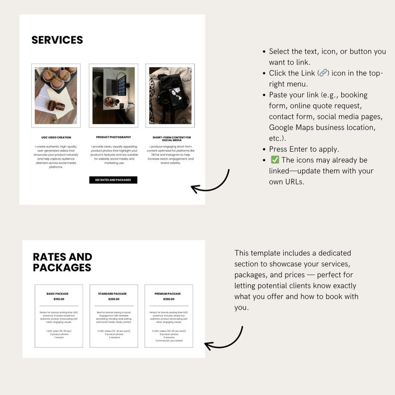 UGC Portfolio Template Canva UGC Beauty Website Template UGC Media Kit Content Creator Portfolio Template Canva Editable Media Kit image 8