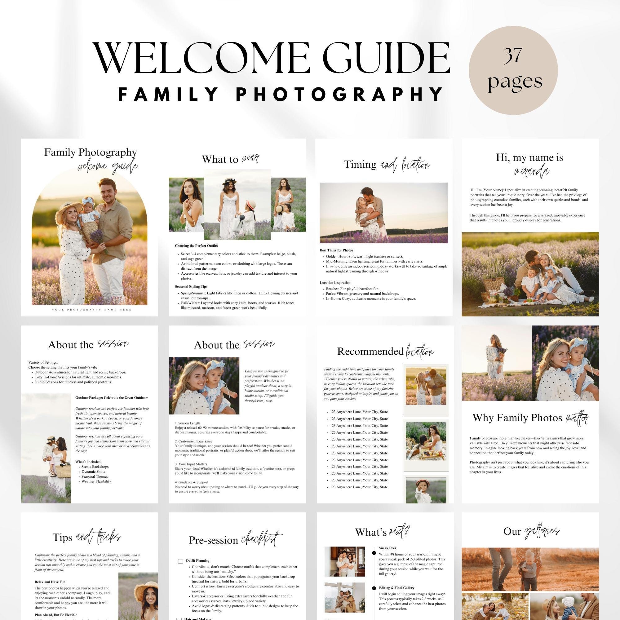 Photography Welcome Guide.pdf Photography Welcome Guide Photography Pricing Guide Family Photography ...