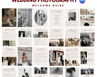 Wedding Photography Pricing Guide Template Pre Written Welcome Guide Template Photographer Client Guide Magazine Template Canva Template