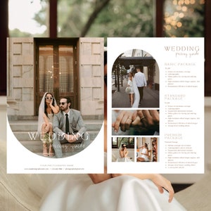 Wedding Photography Pricing Template | Wedding Pricing Guide List | Photographer Price Guide | Canva Template