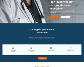 Wix Medizin Website Vorlage | Arzt & Therapeut Website Design, Wix Theme Doktor, Benutzerdefinierte Arzt Website Theme, Wix