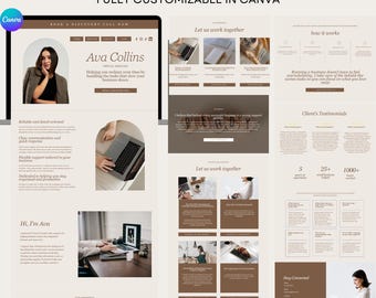 Virtuele assistent Canva-websitesjabloon Online cursus Makers digitale producten Socialmediamanager, verkoopbestemmingspagina, eenvoudige website