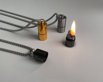 Creative Lighter Necklace Male Hip Hop