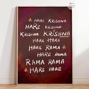 Hare Krishna Mantra Art: Spiritual Yoga Decor (Digital Download)