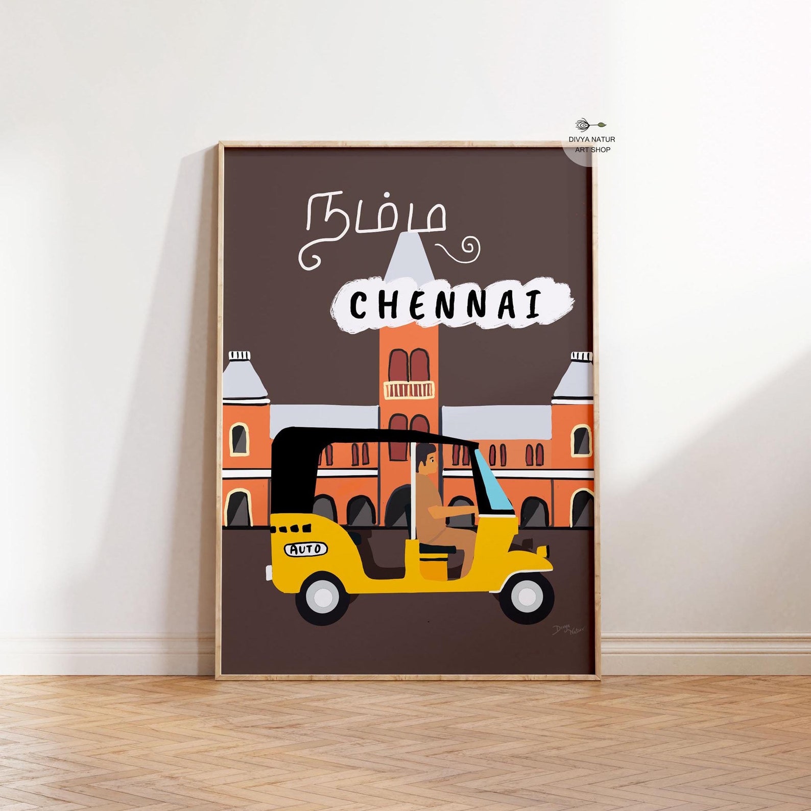 Chennai Auto Rickshaw Art Print, Indian Travel Poster (instant Download ...