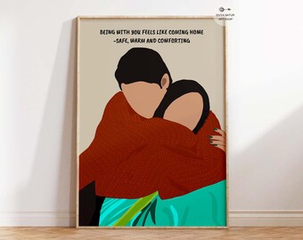 Indian Couple Art Print, Cozy Home Decor (Digital Download)