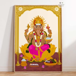 Ganapathi Ganesha Wall Art, Instant Download, Indian Hindu God Poster for  Puja Decor, Indian Housewarming Gift, Ganesh Chaturthi Art
