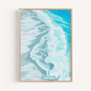 Ocean Waves Abstract Painting, Instant Download, Coastal Wall art, Beach vibe art, Ocean abstract Art, Contemporary Abstract Sea Scapes Art