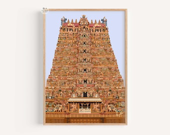 Madurai Meenakshi Temple Art Print: South Indian Decor (Digital Download)