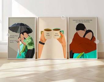 Romantic Indian Couple Art Prints: Love Quotes Set (Digital Download), Indian couple gift for newly married, Honeymoon gift, Desi home decor