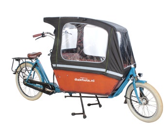 Bakfiets.nl XL Regenzelt Regenschutz Cargo Bike Langer, extra hoher schwarzer Regenschutz