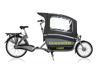 Gazelle Cabby bakfiets regentent model 2024 kleur zwart (inclusief tentstokken)